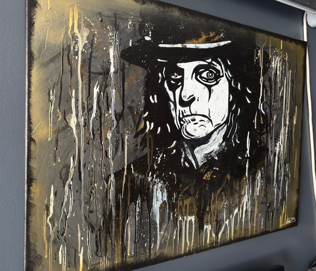 Alice Cooper – Tableau original | Acrylique & Fluid Art | 75 x 55 cm