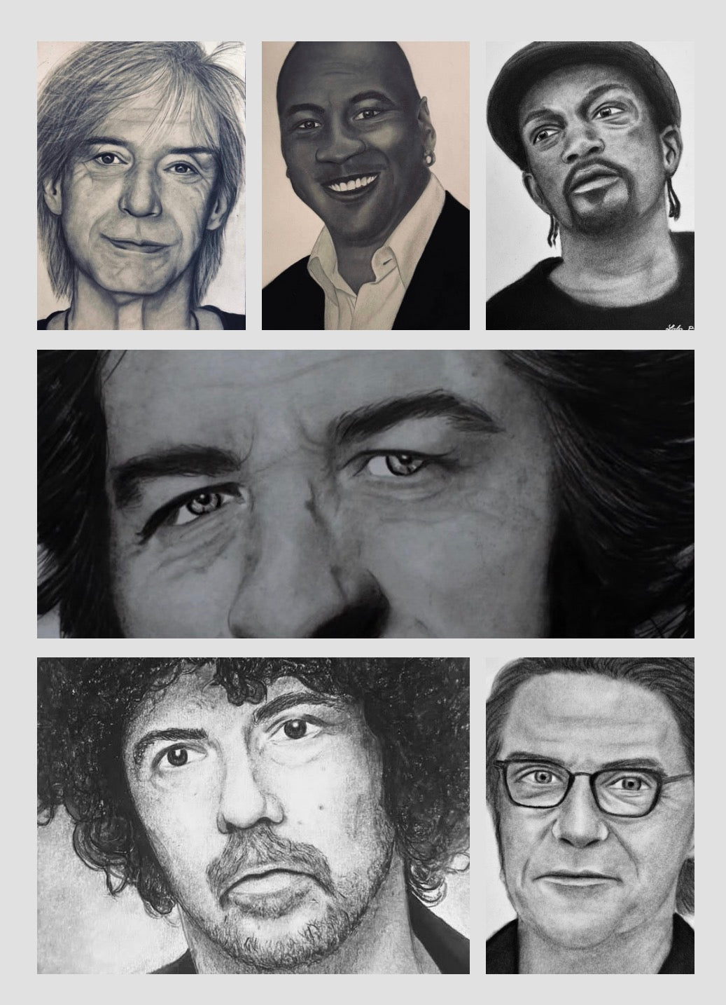 Portrait personnalisé au crayon et fusain – Fait main