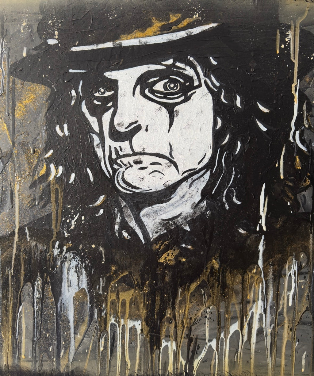 Alice Cooper – Tableau original | Acrylique & Fluid Art | 75 x 55 cm