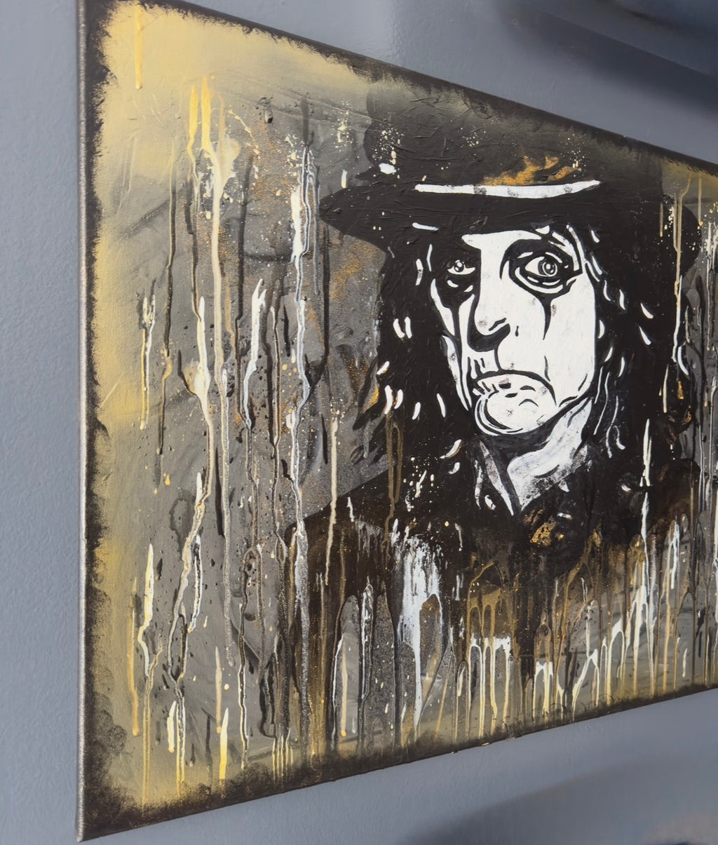 Alice Cooper – Tableau original | Acrylique & Fluid Art | 75 x 55 cm