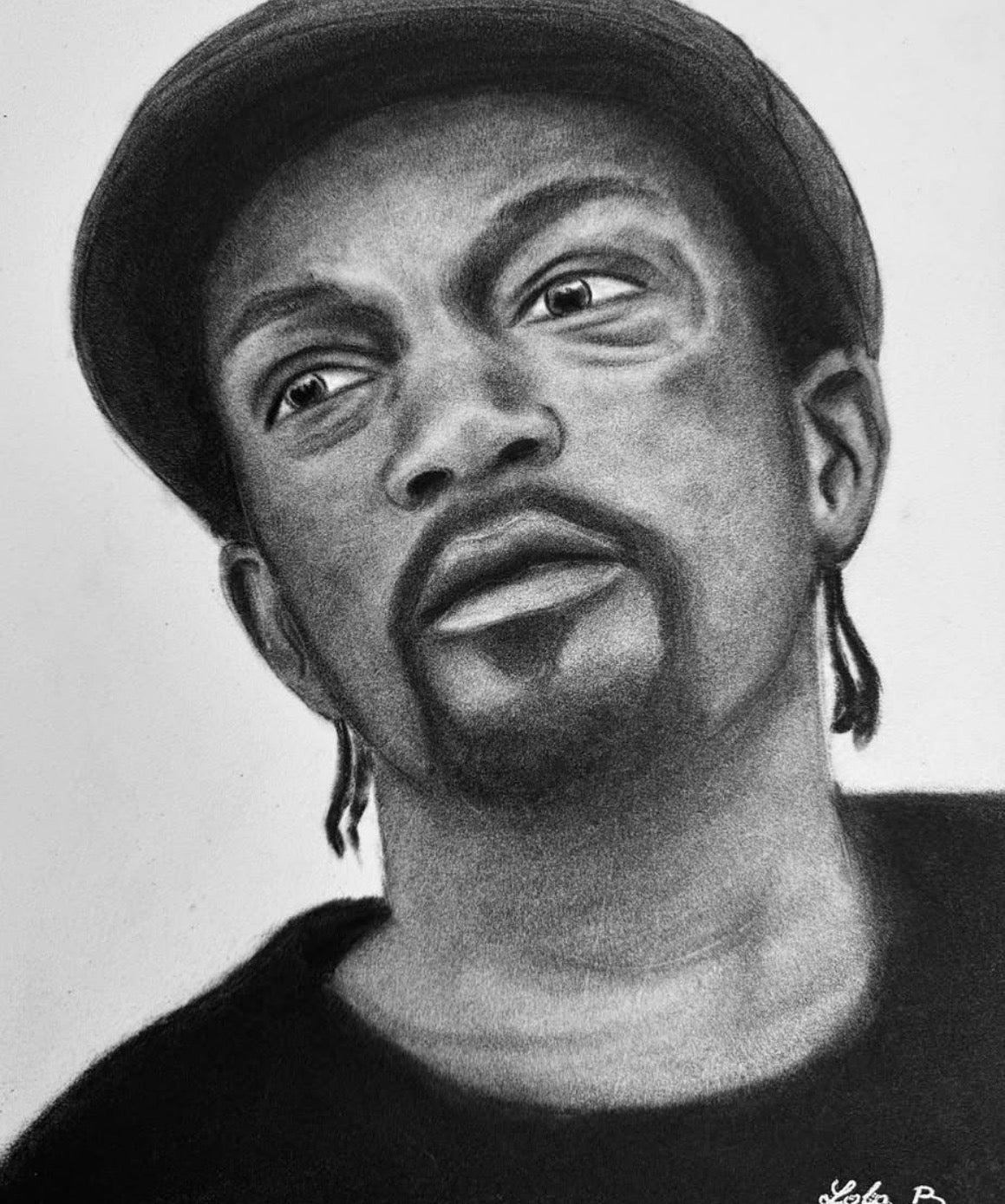Portrait personnalisé au crayon et fusain – Fait main